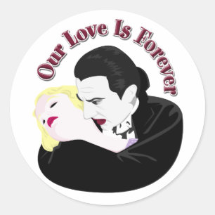 Sticker Rond Dracula, Notre Amour Est Pour Toujours