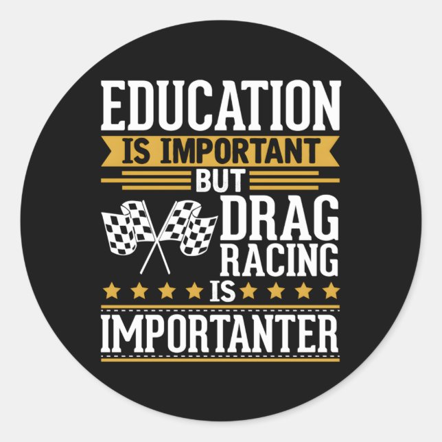 Sticker Rond Drag Racing Est Important (Devant)