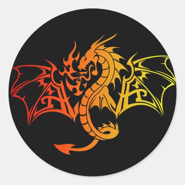 Sticker Rond Dragon (Devant)