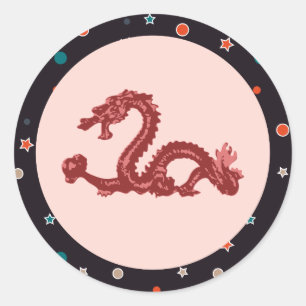 Sticker Rond Dragon