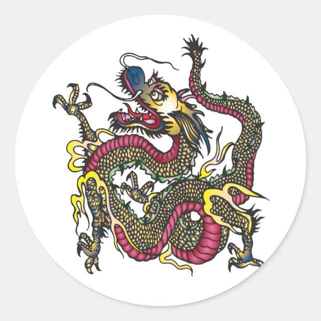 Sticker Rond Dragon (Devant)