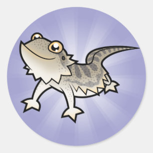 Sticker Rond Dragon barbu de dessin animé / Dragon de Rankin