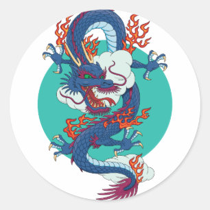 Sticker Rond Dragon chinois