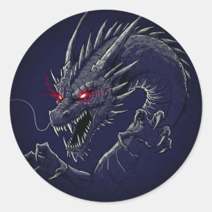 Sticker Rond Dragon craint