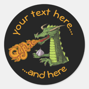 Sticker Rond Dragon d'ail