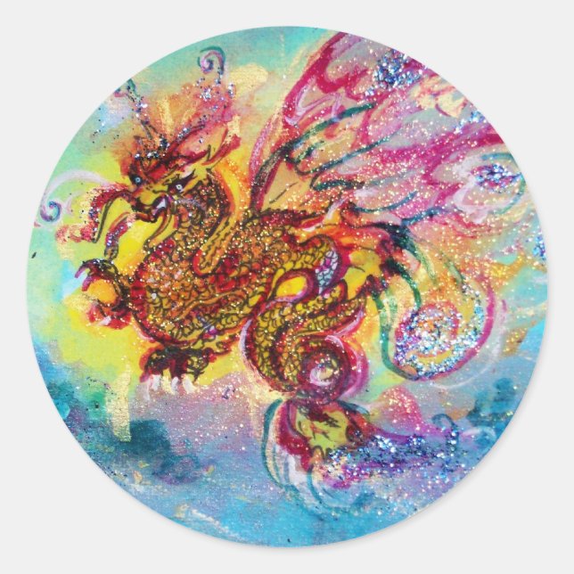 STICKER ROND DRAGON DE MER (Devant)