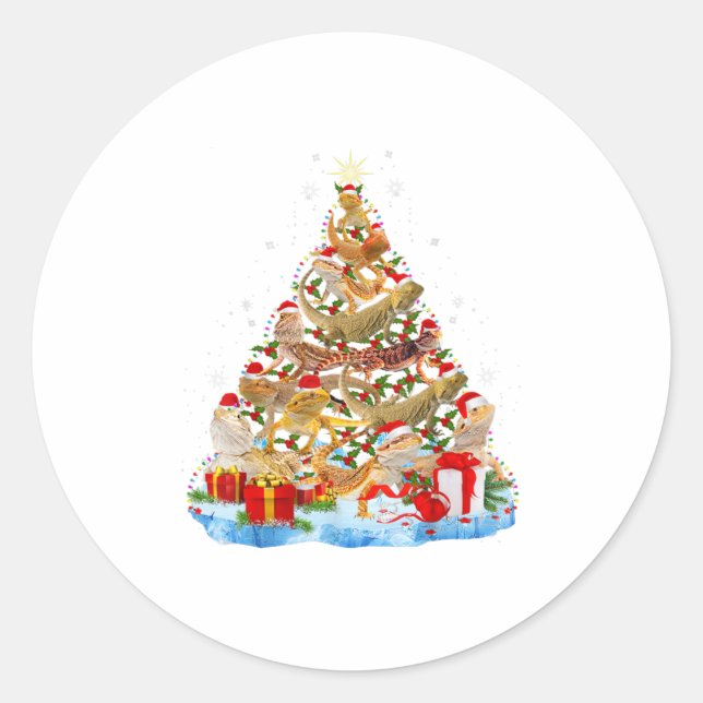 Sticker Rond Dragon de Noël à coeur drôle (Devant)