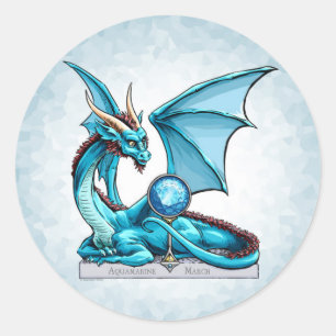 Sticker Rond Dragon de pierre porte-bonheur de mars :