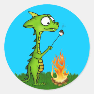 Sticker Rond Dragon fire