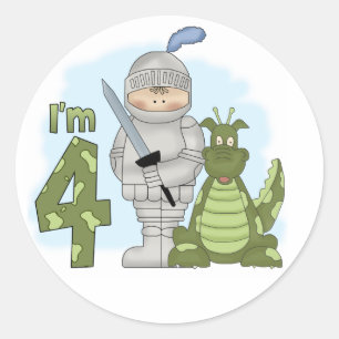 Sticker Rond Dragon Knight 4e anniversaire