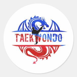 Sticker Rond Dragon le Taekwondo