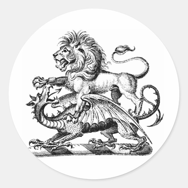 Sticker Rond Dragon Warrior 1 (Devant)