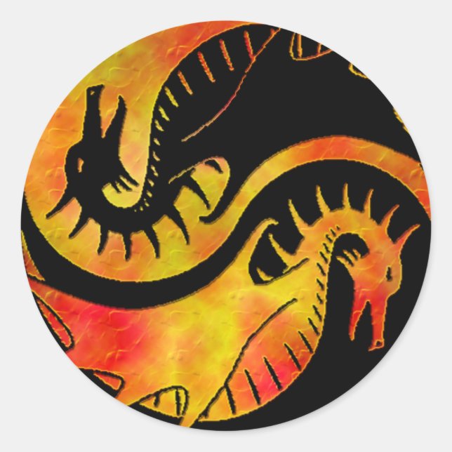 Sticker Rond Dragon Yin Yang (Devant)