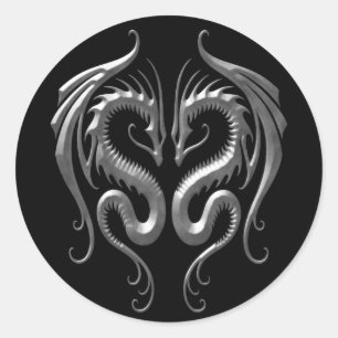 Sticker Rond Dragons de fer