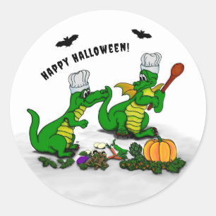 Sticker Rond Dragons - Joyeux Halloween ! Aujourd'hui je vais c
