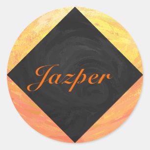 Sticker Rond Dragons Oeil orange et noir Monogramme