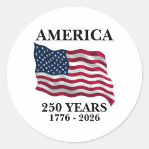 Sticker Rond Drapeau 250 ans d'Amérique