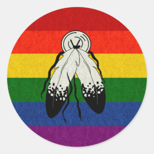 Sticker Rond Drapeau à deux pointes couleur Arrière - plan