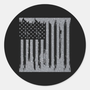 Sticker Rond Drapeau Abstrait américain