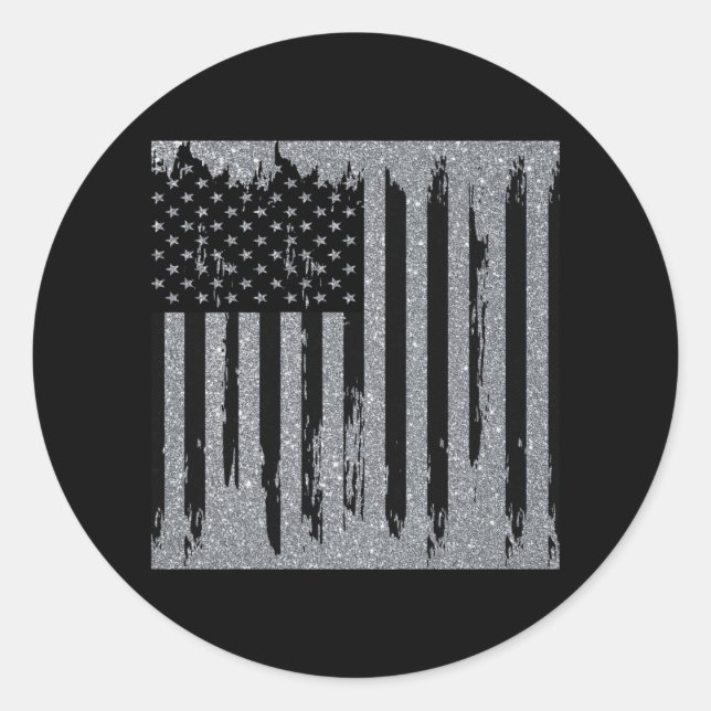 Sticker Rond Drapeau Abstrait américain (Devant)