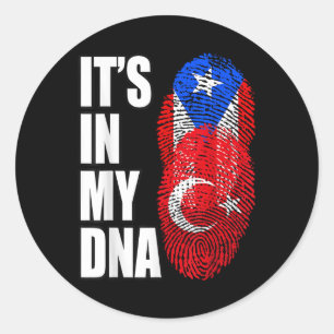 Sticker Rond Drapeau Adn Patrimoine Mélange Turc Et Porto