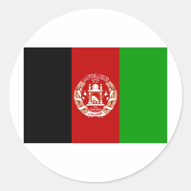 Sticker Rond Drapeau Afghanistan (Devant)