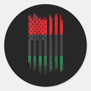 Sticker Rond Drapeau afro-américain 1865 Black History Pride