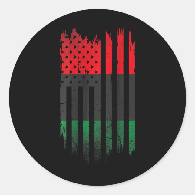 Sticker Rond Drapeau afro-américain 1865 Black History Pride (Devant)