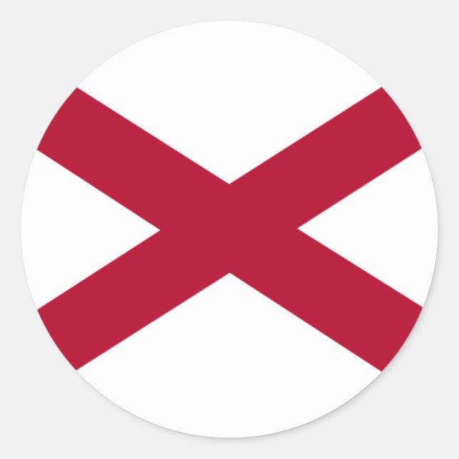 Sticker Rond Drapeau Alabama (Devant)