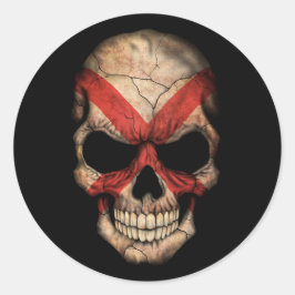 Sticker Rond Drapeau Alabama personnalisable Crâne