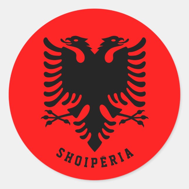 Sticker Rond Drapeau Albanie (Devant)