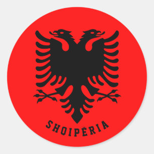 Sticker Rond Drapeau Albanie