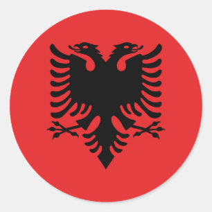 Sticker Rond Drapeau Albanie
