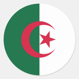 Sticker Rond Drapeau algérien, Drapeau algérien