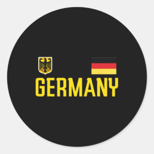 Sticker Rond Drapeau Allemagne Deutschland Footll Football Fan