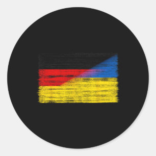 Sticker Rond Drapeau Allemagne Ukraine Soutien allemand ukraini