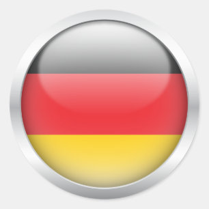Sticker Rond Drapeau allemand dans le globe
