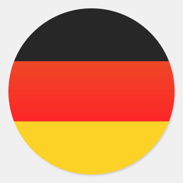Sticker Rond Drapeau allemand ou allemand (Devant)