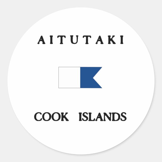 Sticker Rond Drapeau Alpha Dive des Îles Cook (Devant)