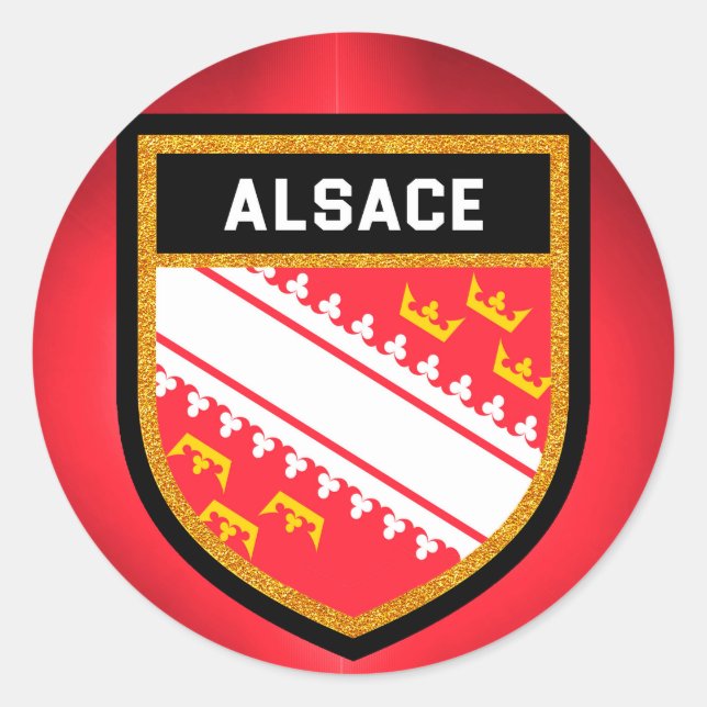 Sticker Rond Drapeau Alsace (Devant)