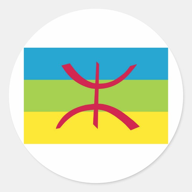 Sticker Rond Drapeau Amazigh (Devant)