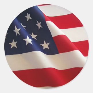 Sticker Rond Drapeau américain