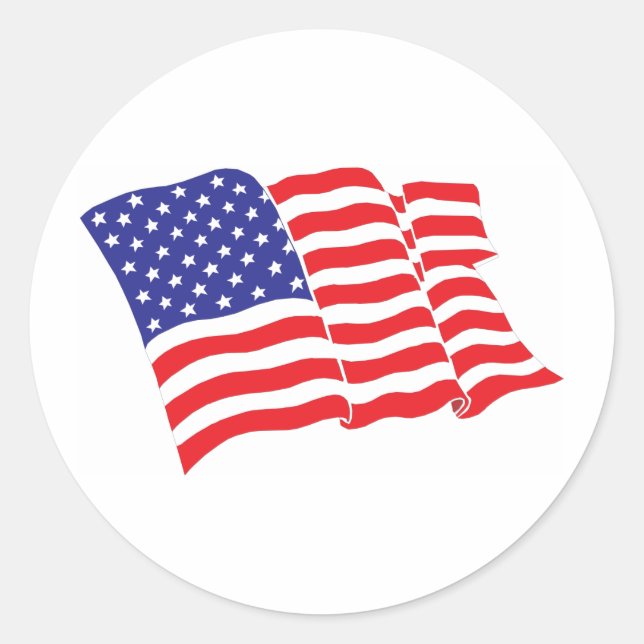 Sticker Rond Drapeau américain (Devant)