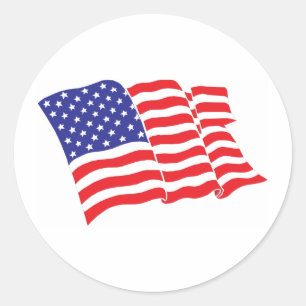 Sticker Rond Drapeau américain