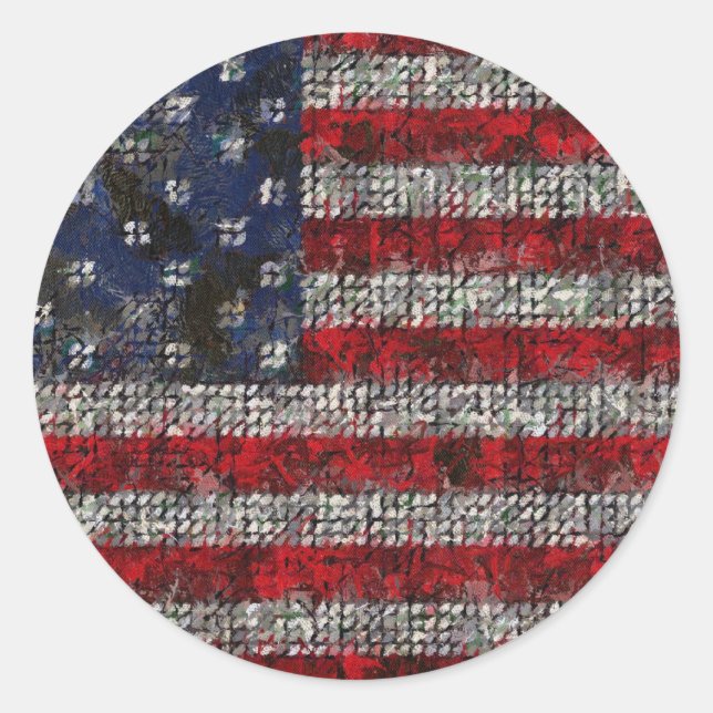 Sticker Rond Drapeau américain (Devant)