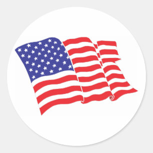 Sticker Rond Drapeau américain