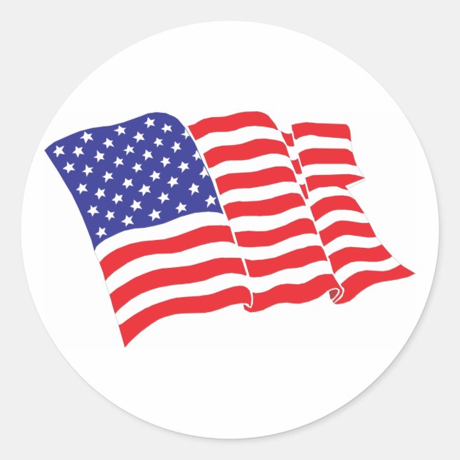 Sticker Rond Drapeau américain (Devant)