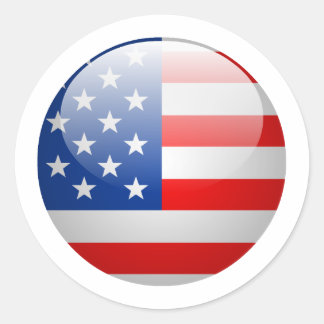 Sticker Rond Drapeau américain