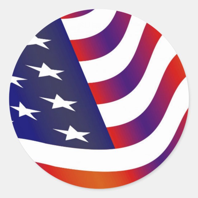 Sticker Rond Drapeau américain (Devant)