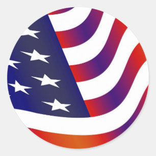 Sticker Rond Drapeau américain